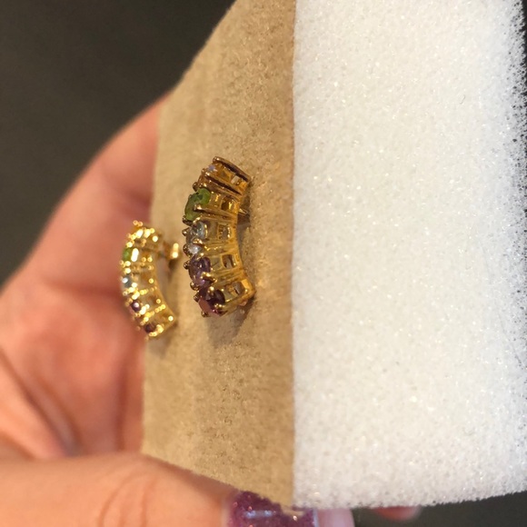 Silver with gold plating earrings - Picture 4 of 6